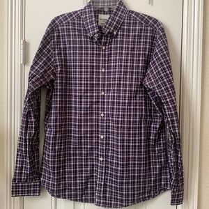 Ben Sherman Purple Plaid Casual Button Down Shirt